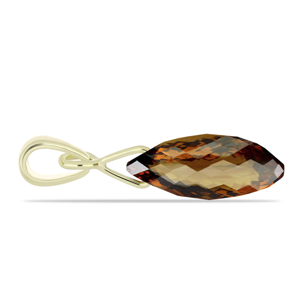 Goldplattierter Silberanhänger mit Cognac-Quarz 2 