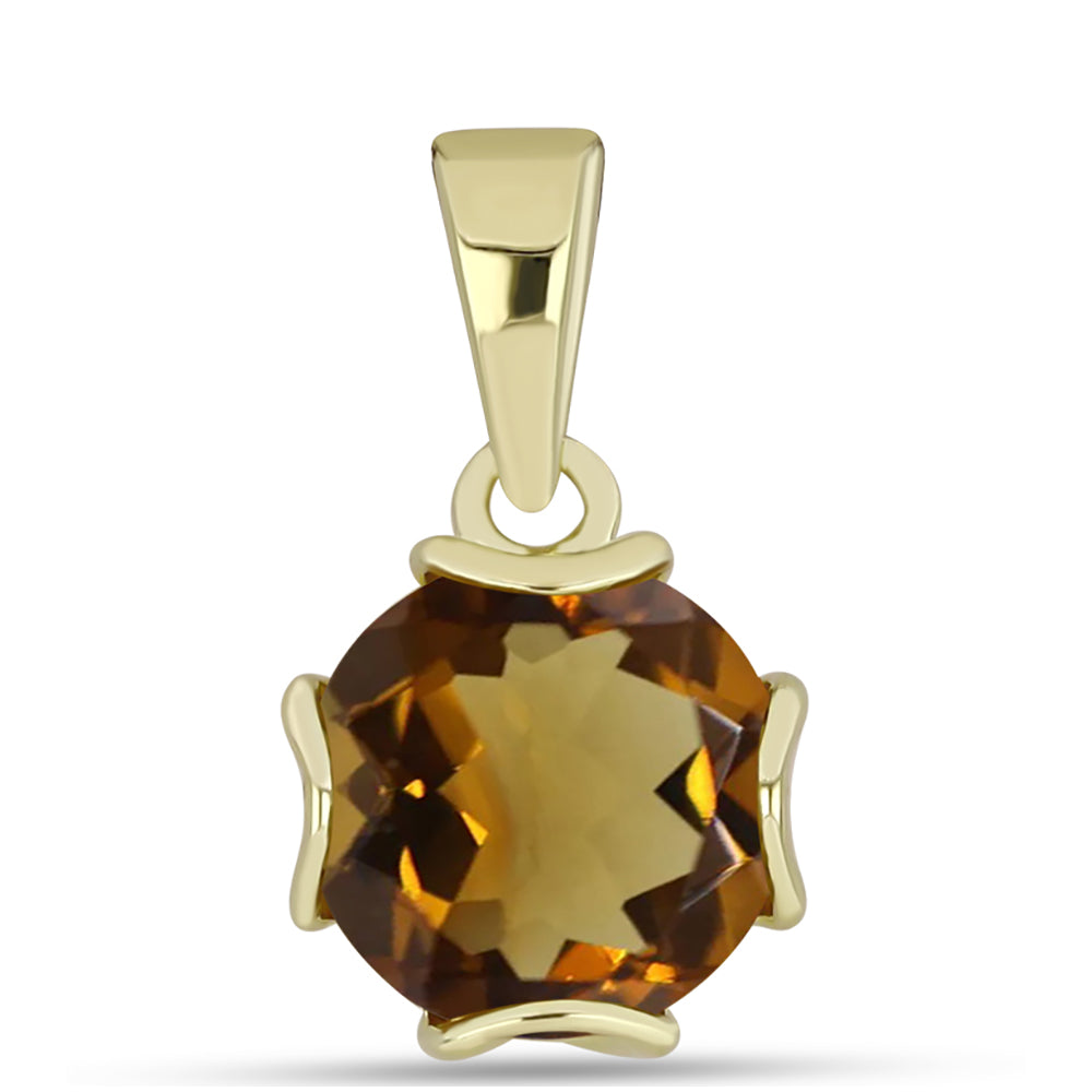 Goldplattierter Silberanhänger mit Cognac-Quarz