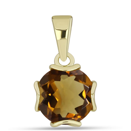 Goldplattierter Silberanhänger mit Cognac-Quarz