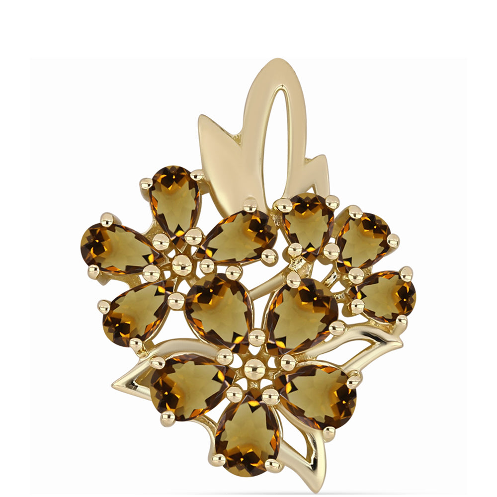 Goldplattierter Silberanhänger mit Cognac-Quarz 1 