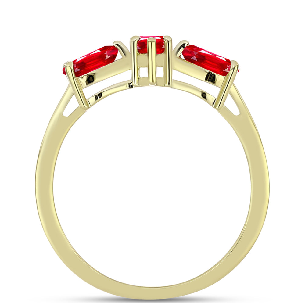 Goldplattierter Silberring mit rotem Achat