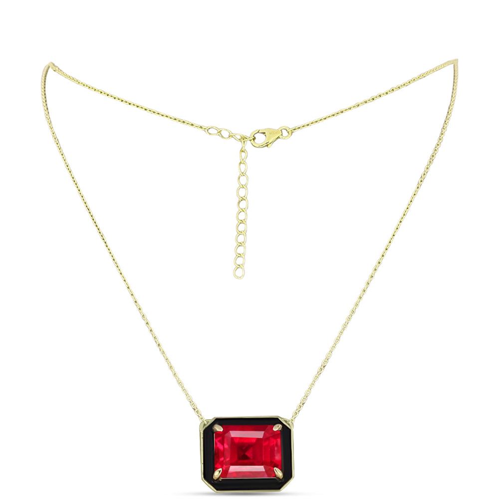Goldplattierte Silberhalskette mit rotem Achat 1 