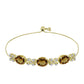 Goldplattiertes Silberarmband mit Cognac-Quarz und weißem Topas