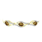 Goldplattiertes Silberarmband mit Cognac-Quarz und weißem Topas