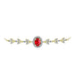 Goldplattiertes Silberarmband mit rotem Achat und weißem Topas