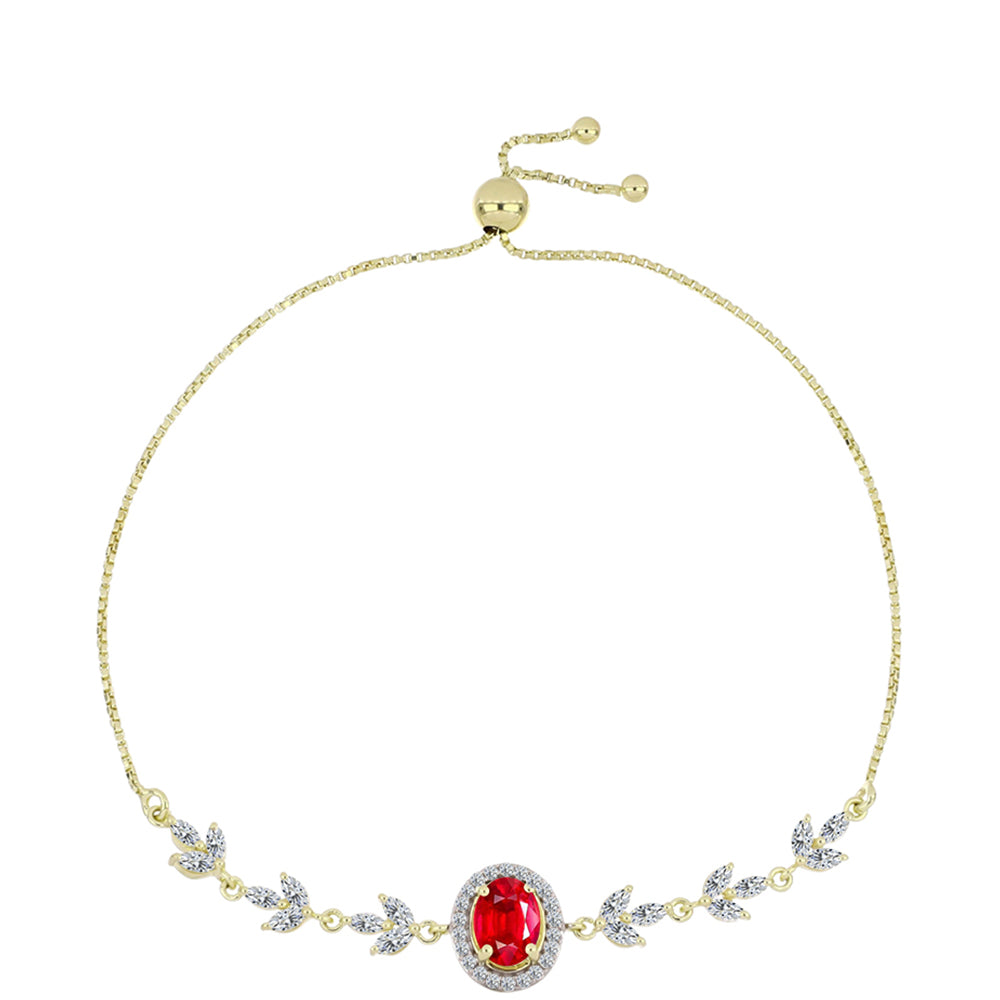 Goldplattiertes Silberarmband mit rotem Achat und weißem Topas 1 
