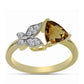 Goldplattierter Silberring mit Cognac-Quarz und weißem Topas
