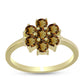 Goldplattierter Silberring mit Cognac-Quarz