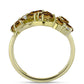 Goldplattierter Silberring mit Cognac-Quarz und weißem Topas