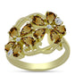 Goldplattierter Silberring mit Cognac-Quarz und weißem Topas