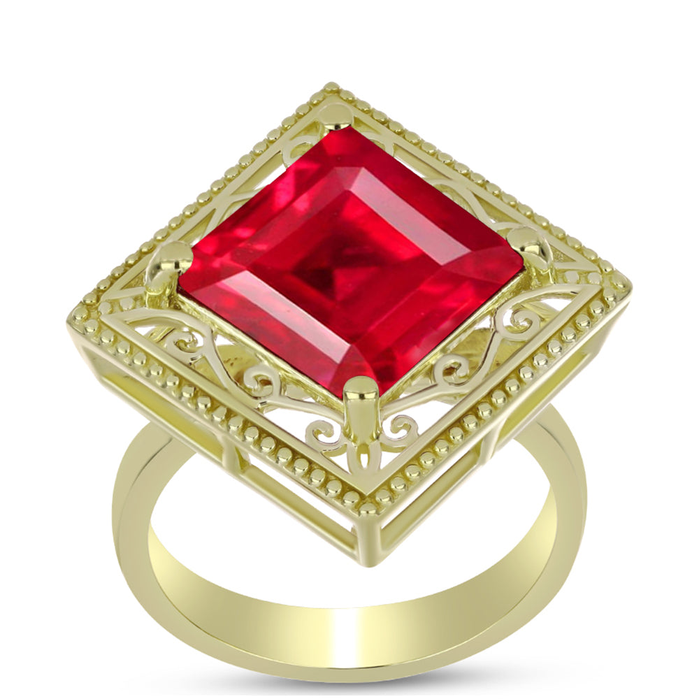 Goldplattierter Silberring mit rotem Achat 3 