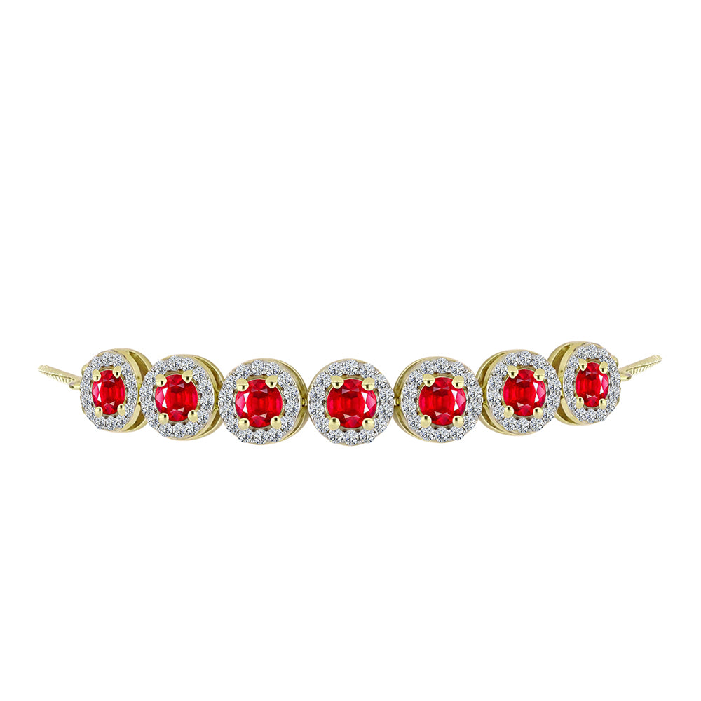 Goldplattiertes Silberarmband mit rotem Achat und weißem Topas