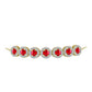 Goldplattiertes Silberarmband mit rotem Achat und weißem Topas