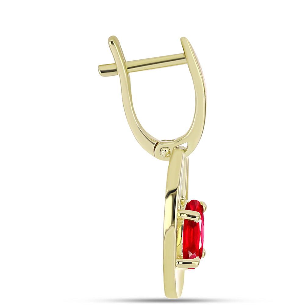 Goldplattierte Silberohrringe mit rotem Achat 2 