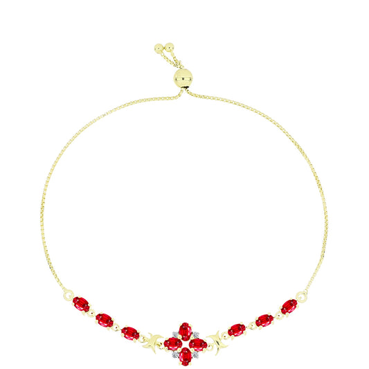 Goldplattiertes Silberarmband mit rotem Achat und weißem Topas