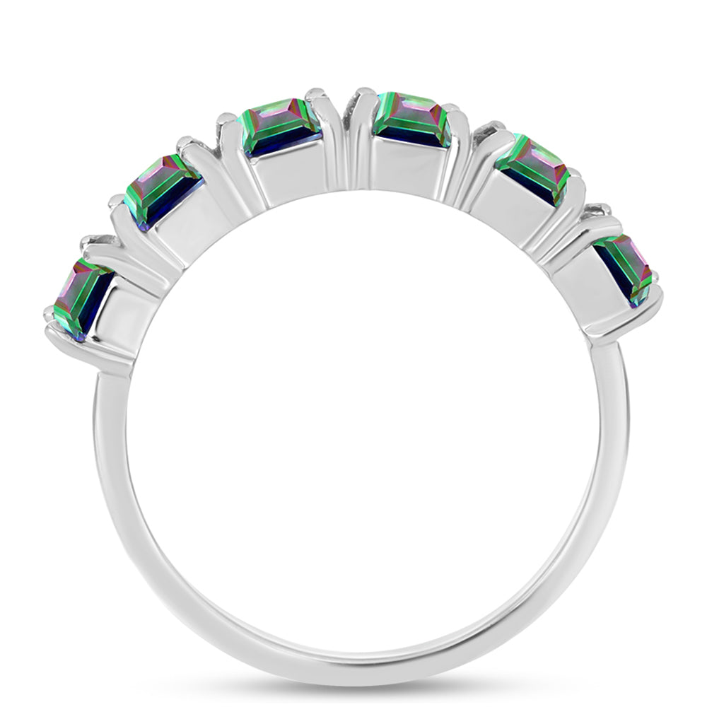 Silberring mit brasilianischem grünem mystischem Quarz