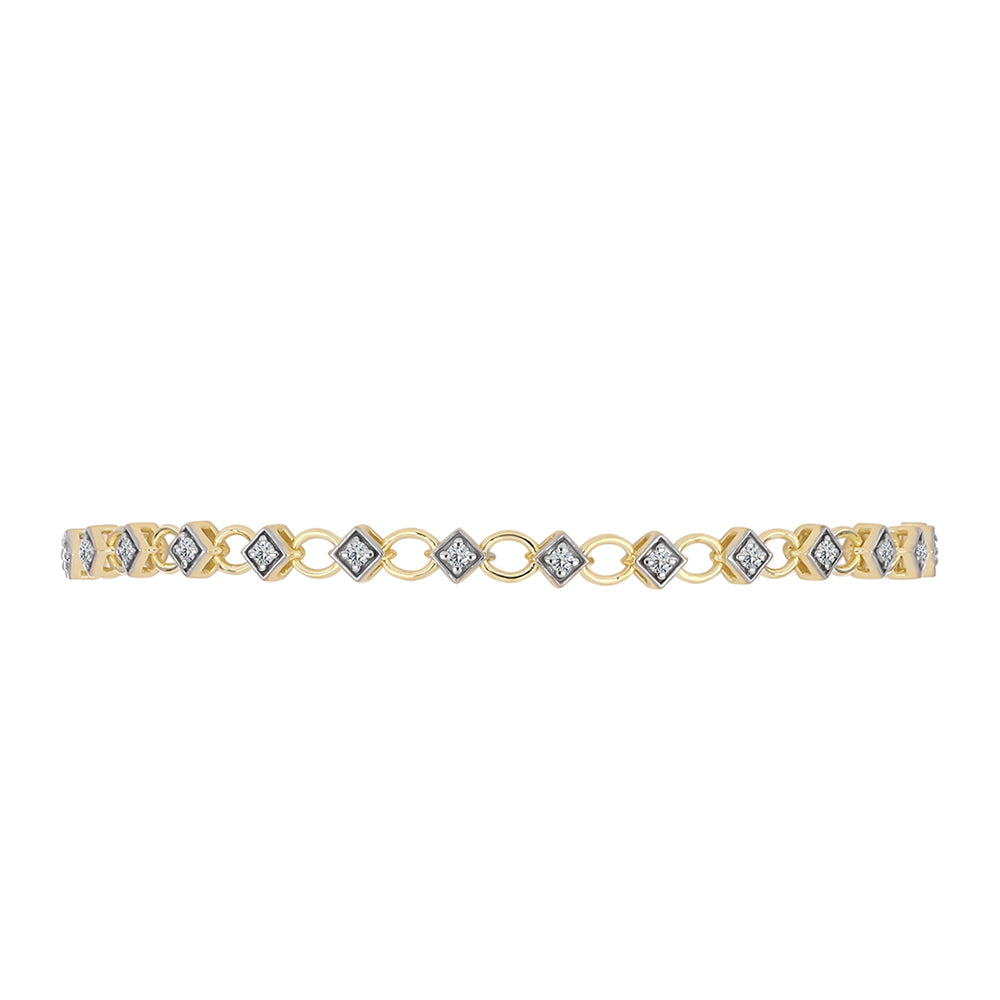 Goldplattiertes Silberarmband mit zertifiziertem laborgezüchteten Diamanten
