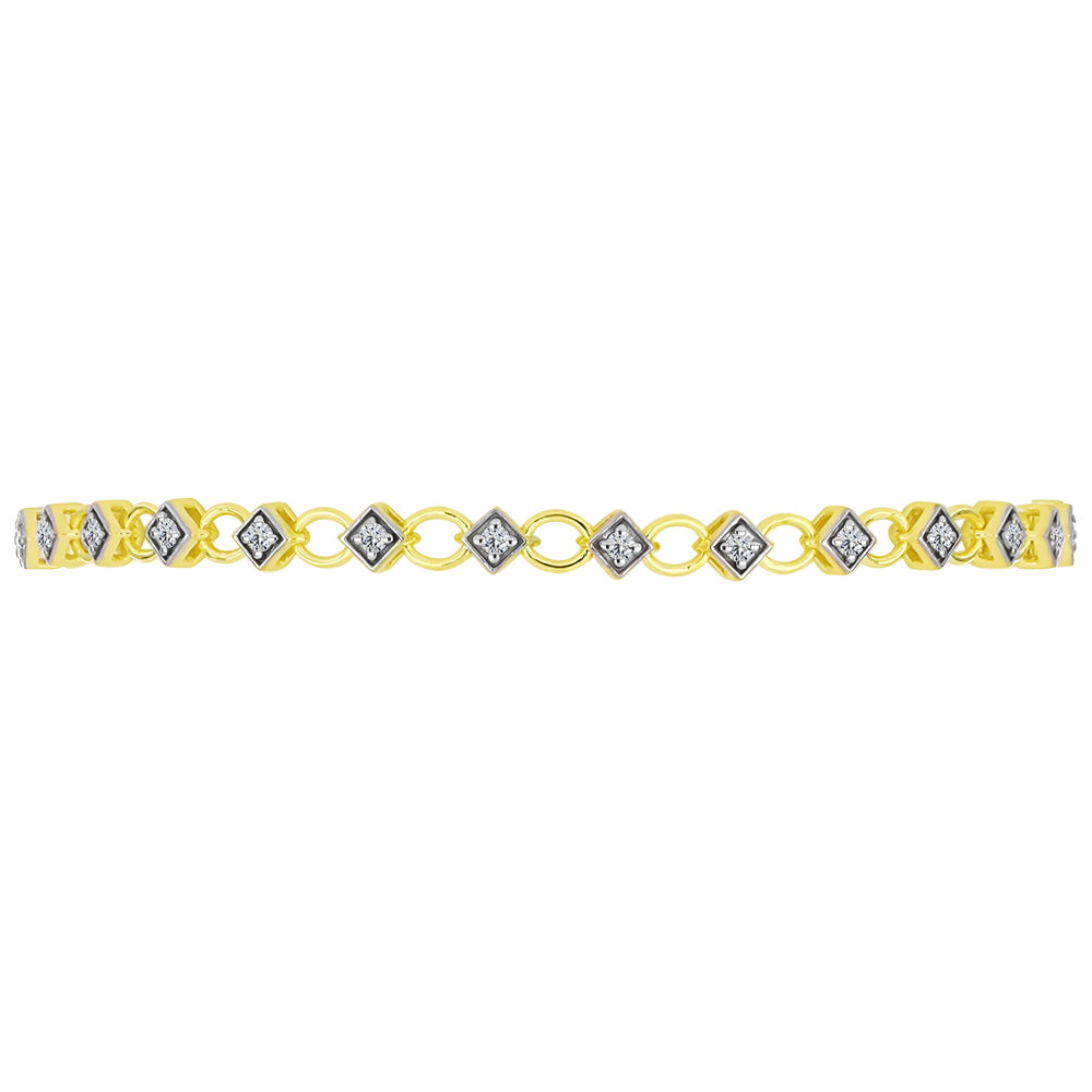 Goldplattiertes Silberarmband mit zertifiziertem laborgezüchteten Diamanten