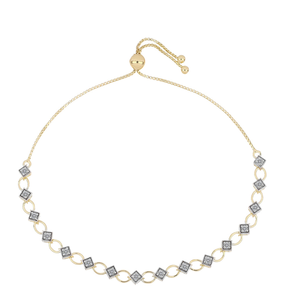 Goldplattiertes Silberarmband mit zertifiziertem laborgezüchteten Diamanten 1 