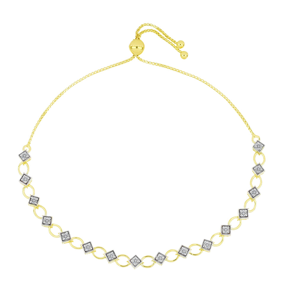 Goldplattiertes Silberarmband mit zertifiziertem laborgezüchteten Diamanten 4 