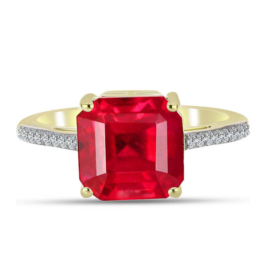 Goldplattierter Silberring mit rotem Achat und weißem Topas