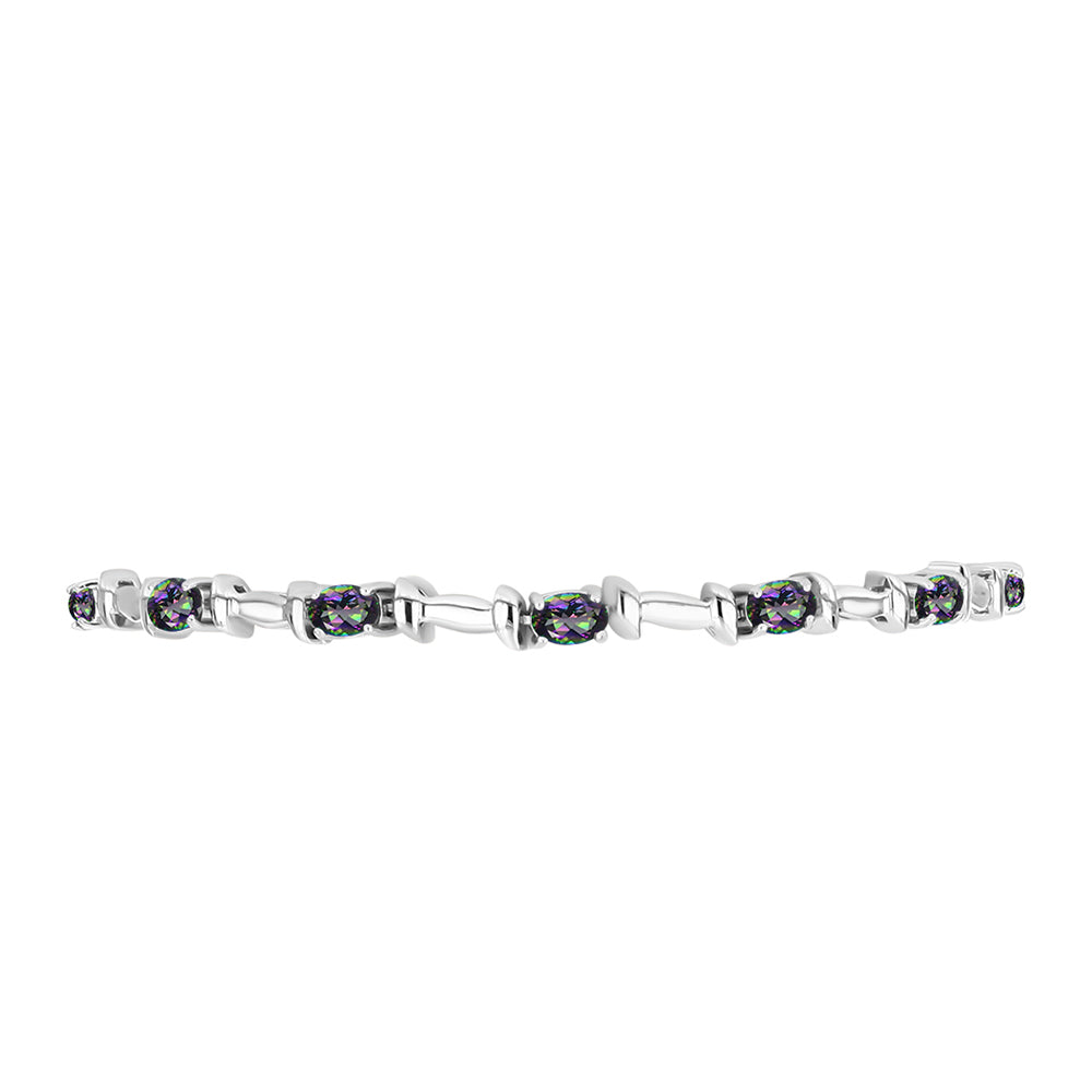 Silberarmband mit brasilianischem grünem mystischem Quarz