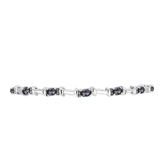 Silberarmband mit brasilianischem grünem mystischem Quarz