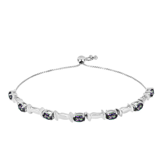 Silberarmband mit brasilianischem grünem mystischem Quarz