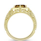 Goldplattierter Silberring mit Cognac-Quarz