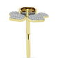 Goldplattierter Silberring mit Cognac-Quarz und weißem Topas