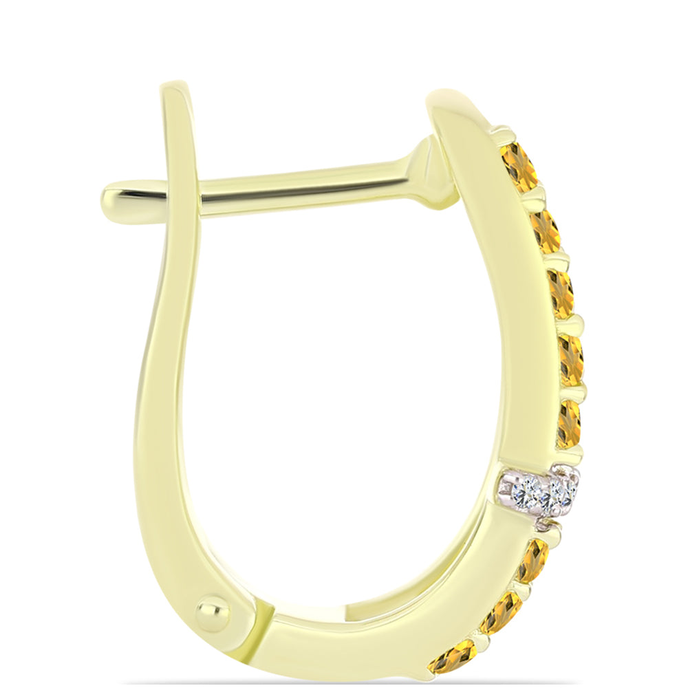 Goldplattierte Silberohrringe mit Cognac-Quarz und weißem Topas 2 