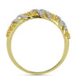 Goldplattierter Silberring mit Cognac-Quarz und weißem Topas