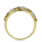 Goldplattierter Silberring mit Cognac-Quarz und weißem Topas