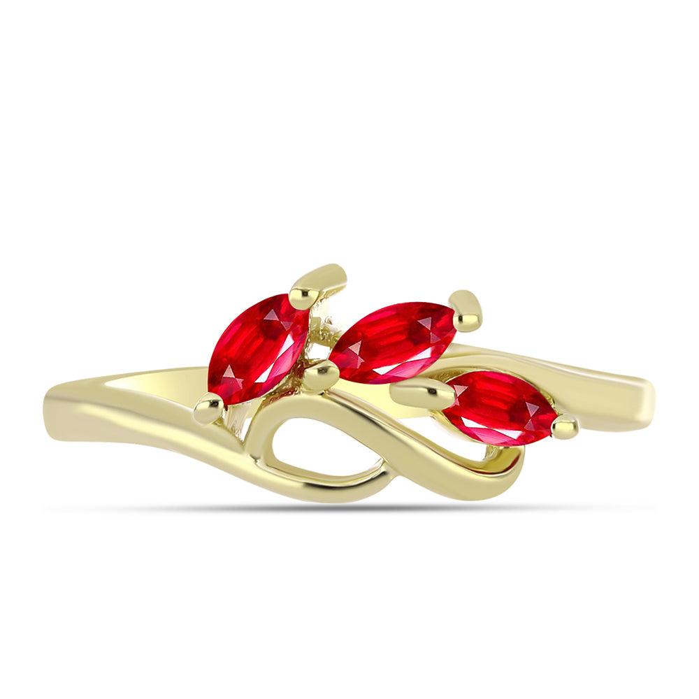 Goldplattierter Silberring mit rotem Achat 1 