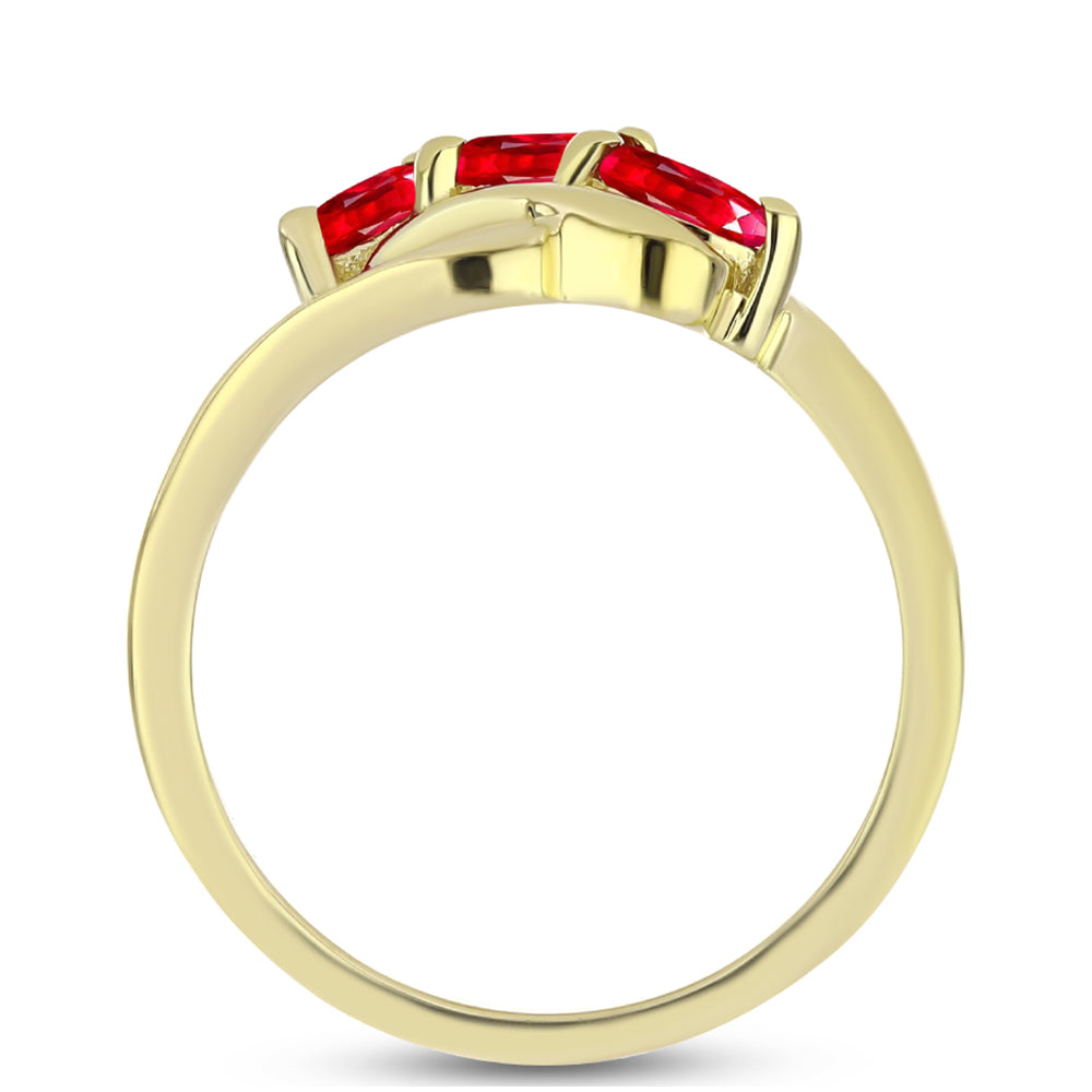 Goldplattierter Silberring mit rotem Achat 2 