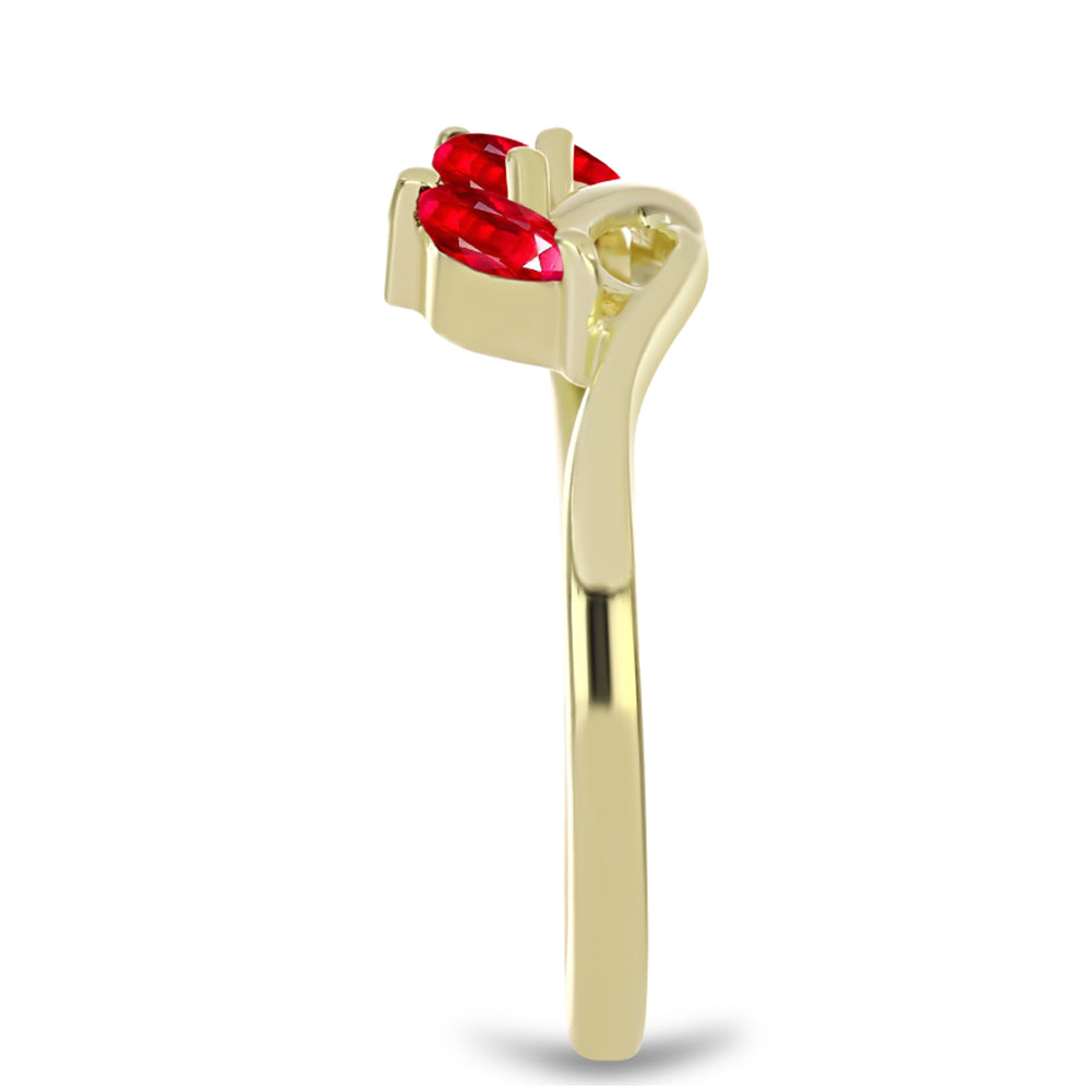 Goldplattierter Silberring mit rotem Achat 4 