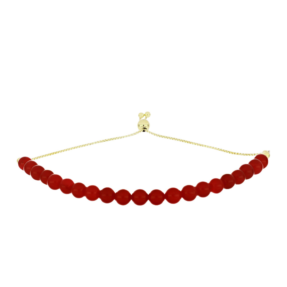 Goldplattiertes Silberarmband mit rotem Achat 1 
