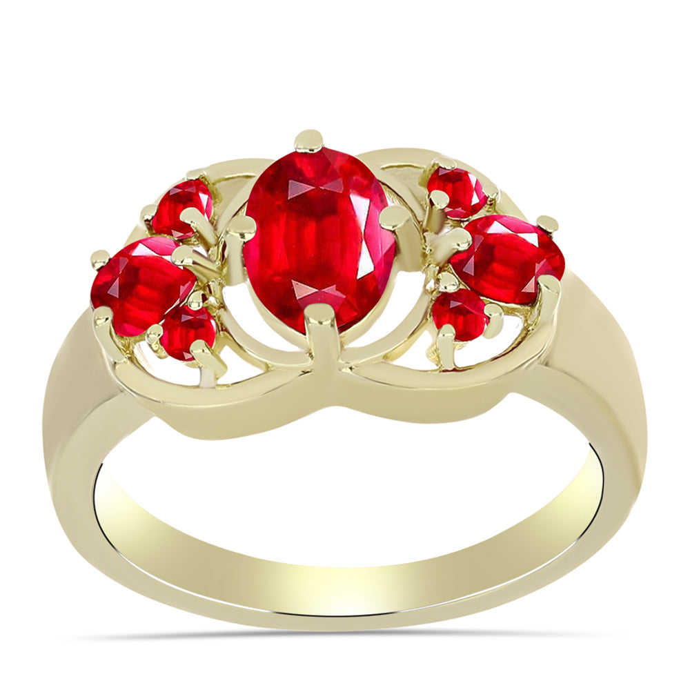 Goldplattierter Silberring mit rotem Achat
