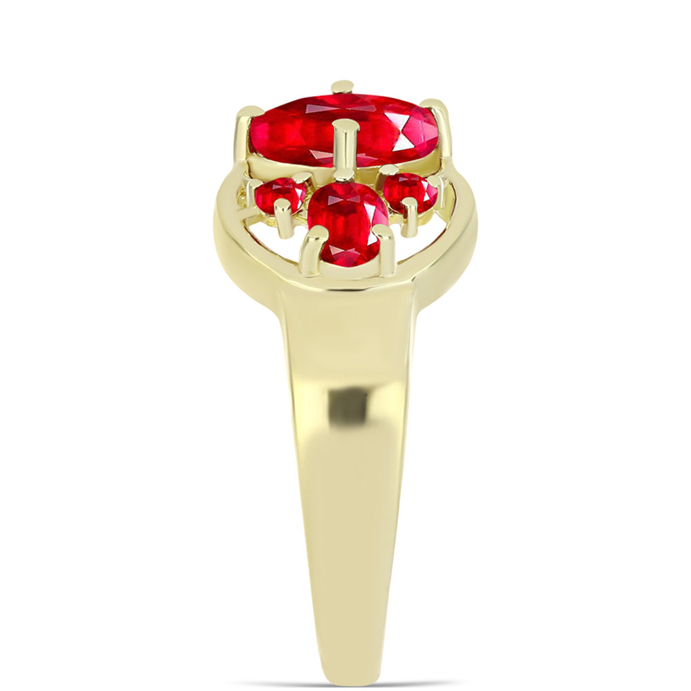Goldplattierter Silberring mit rotem Achat 4 