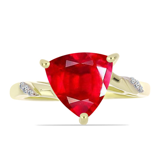 Goldplattierter Silberring mit rotem Achat und weißem Topas