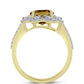 Goldplattierter Silberring mit Cognac-Quarz und weißem Topas