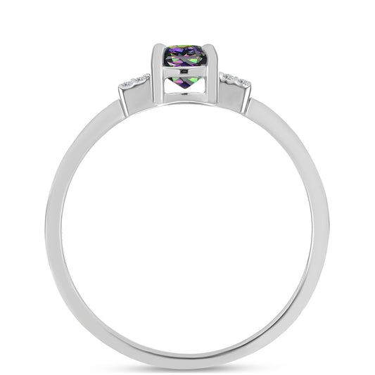 Silberring mit weißem Topas