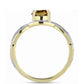 Goldplattierter Silberring mit Cognac-Quarz und weißem Topas