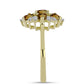 Goldplattierter Silberring mit Cognac-Quarz und weißem Topas