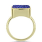 Goldplattierter Silberring mit lila Druse