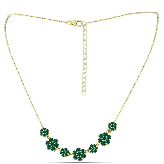 Goldplattierte Silberhalskette mit grünem Achat
