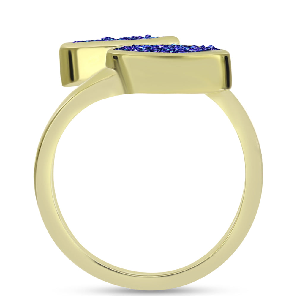 Goldplattierter Silberring mit lila Druse 2 