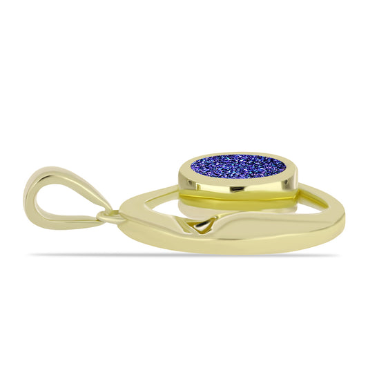 Goldplattierter Silberanhänger mit lila Druse