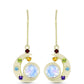 Goldplattierte Silberohrringe mit Regenbogenmondstein und marokkanischem Amethyst