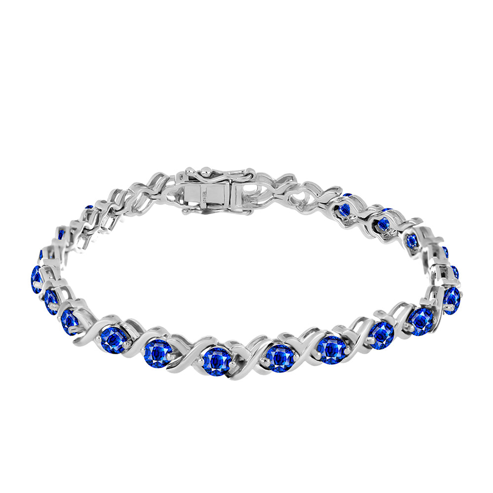 Silberarmband mit australischem blauem Saphir 2 